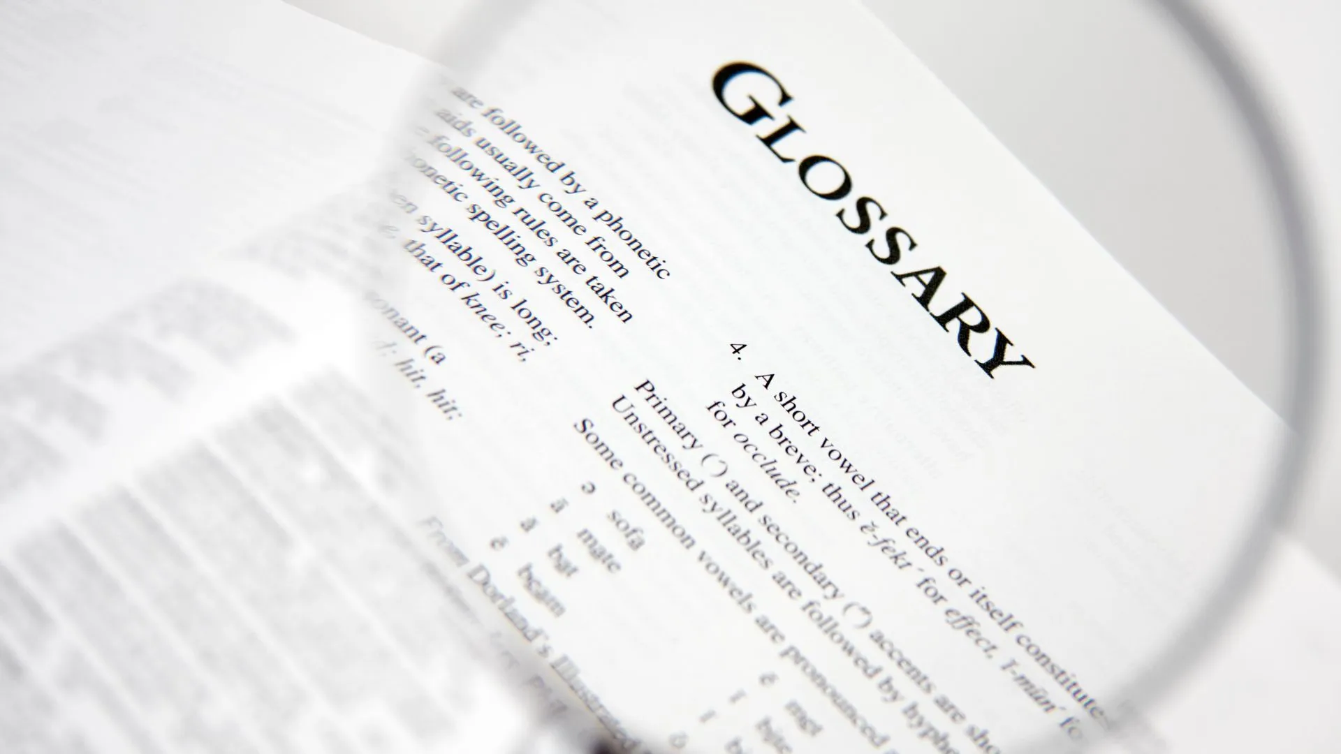 Glossary when the baby is born